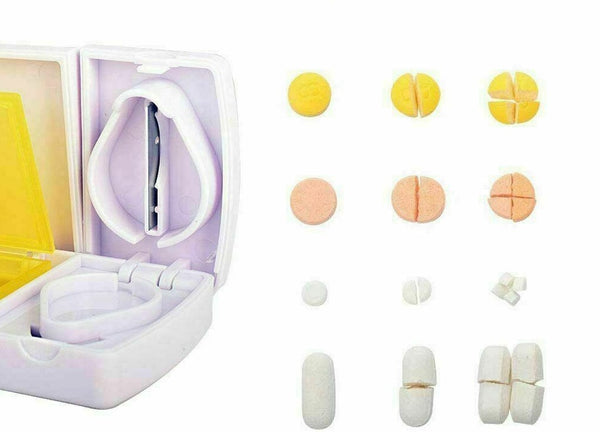 Pill Cutter Box Tablet Splitter Divider Convenient Portable Medicine Organizer - Lets Party