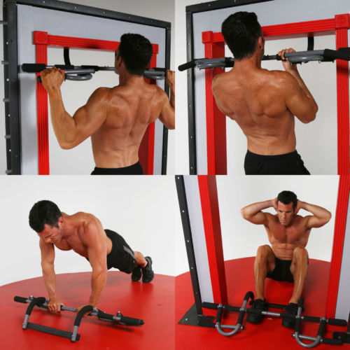 Portable Chin Up Workout Bar Home Door Pull Up Abs Exercise Doorway Wall Fitness - Lets Party