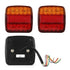 2x SQUARE TRAILER TAIL TAILER LIGHT STOP INDICATOR LIGHTS LED LAMP +NUMBER PLATE - Lets Party