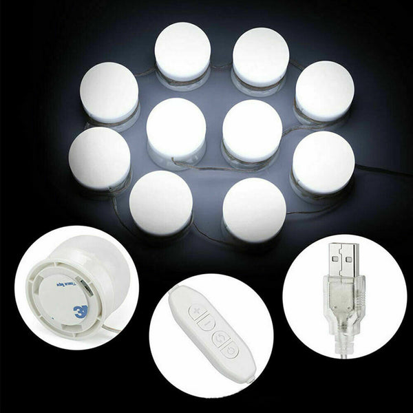 Hollywood Style 10 Bulbs Dimmable Lamp Vanity Light LED Make Up Mirror Lights - Lets Party