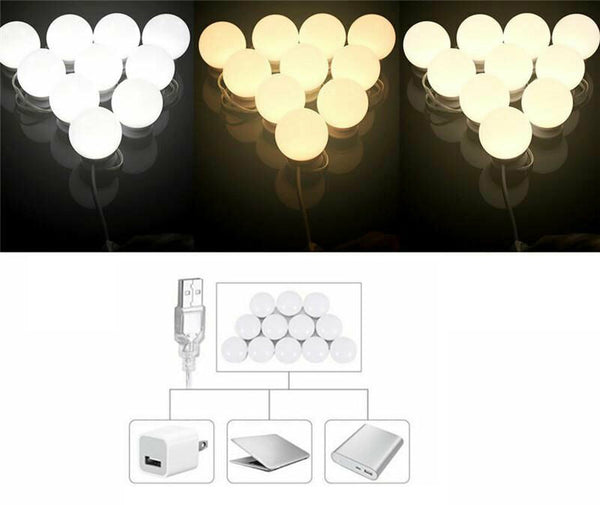 Hollywood Style 10 Bulbs Dimmable Lamp Vanity Light LED Make Up Mirror Lights - Lets Party