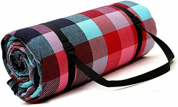 3X3m Extra Large Picnic Blanket Cashmere Rug Waterproof Mat Camping Outdoor - Lets Party