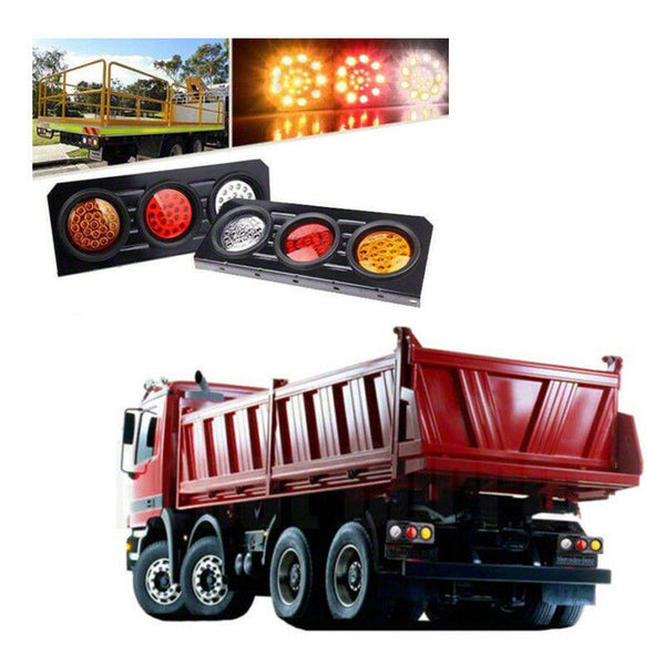 2 X 12V TAIL LIGHTS 63 LED TRUCK UTE TRAILER STOP INDICATOR PAIR 12 Volt NEW  - Lets Party