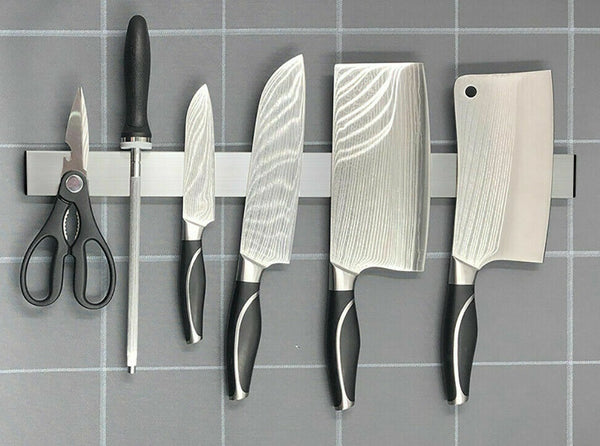 31/41/51cm Stainless Steel Magnetic Rack Knives Knife Holder Tool Shelf Magnet - Lets Party