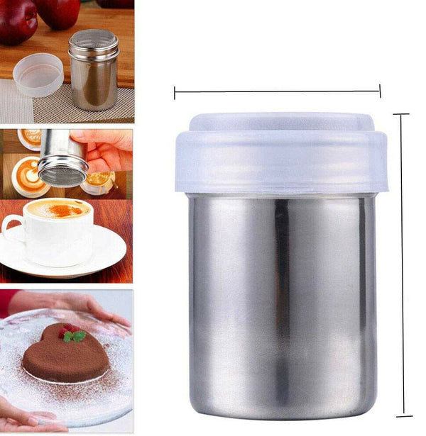 Stainless Steel Icing Sugar Cocoa Coffee Shaker Flour Duster Chocolate Powder - Lets Party