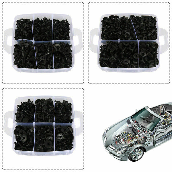 Car Trim Body Clips Kit 620PCS Rivet Retainer Door Panel Bumper Plastic Fastener - Lets Party