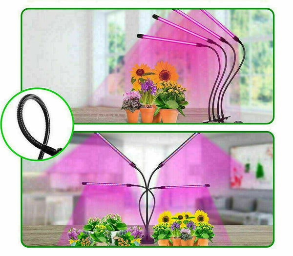 4 Head 80 LED Grow Light Growing Veg Flower Indoor Clip 40W Plant Lamp - Lets Party