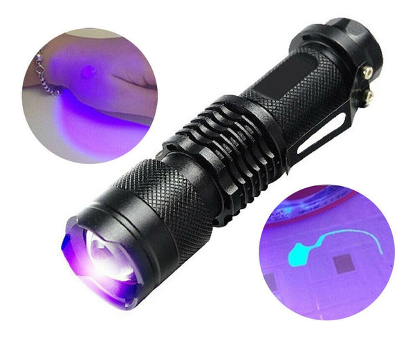 UV Ultra Violet LED Flashlight Blacklight Light 365 nM Inspection Lamp Torch - Lets Party