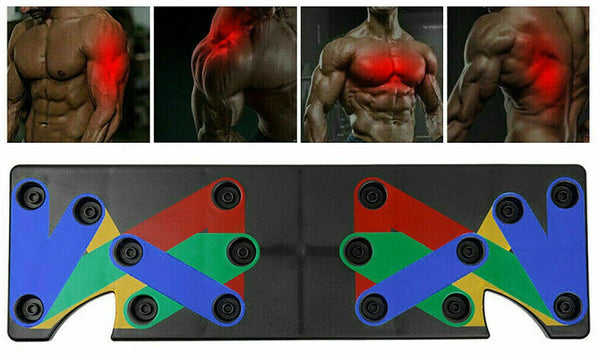 9 in1 Push Up Board Yoga Bands Fitness Workout Train Gym Exercise Pushup Stands - Lets Party