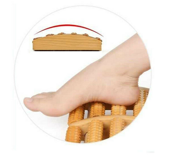 LARGE Wooden Foot Pain Massager 5 Roller Care Reflexology Relax Stress Relief  - Lets Party