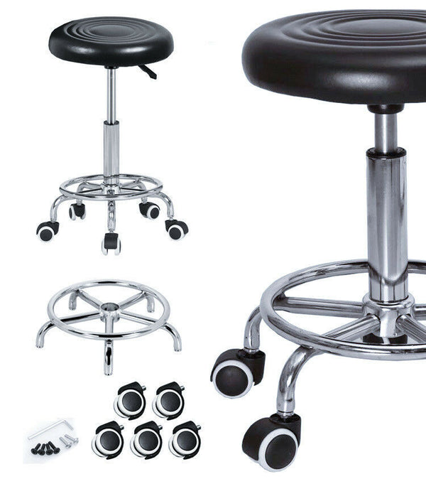 Salon Hairdressing Round Chair PU Swivel Lift Stool Barber Massage SGS  - Lets Party