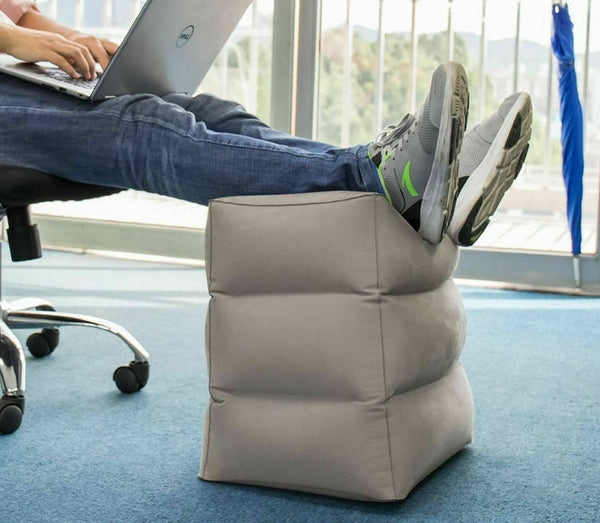 Inflatable Foot Rest Cushion Travel Air Pillow Office Home Leg Footrest Relax - Lets Party