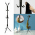 12 Hook Coat Hanger Stand 3-Tier Hat Clothes Rack Metal Tree Style Storage Black - Lets Party