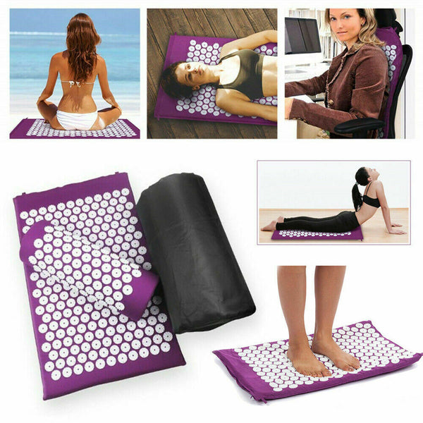 Yoga Massage Acupressure Mat Shakti Sit Lying Mats Pain Stress Soreness Relax - Lets Party