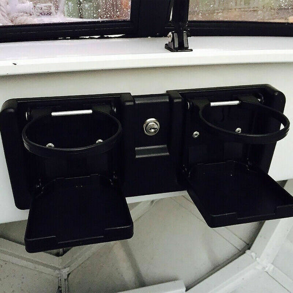  GLOVE BOX STORAGE folding Drink Holders RECESSED BOAT COMPARTMENT &KEY LOCK - Lets Party
