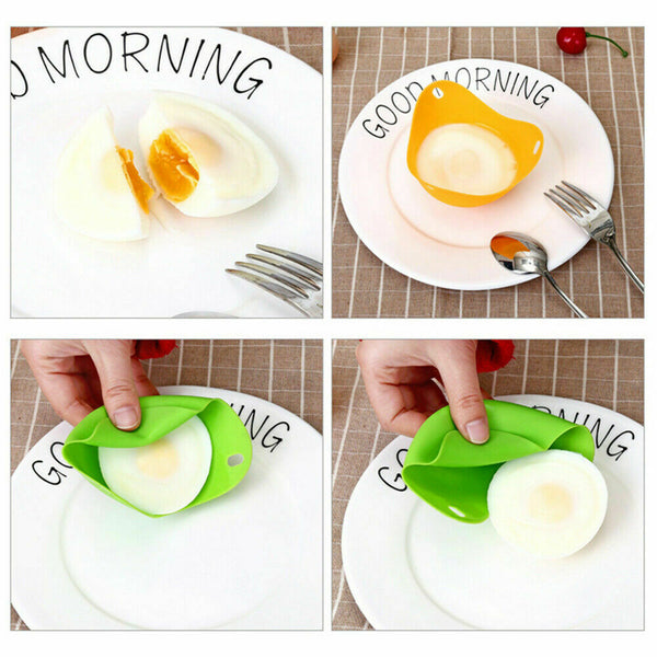 4pcs Silicone Egg Poacher Poaching Pods Pan Poached Cups Moulds For Kitchen - Lets Party