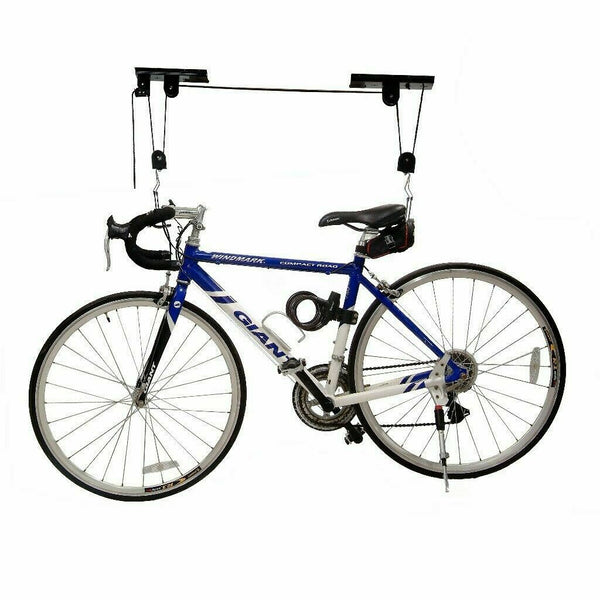 Bike Bicycle Lift Ceiling Mounted Hoist Storage Garage Hanger Rack Metal Pulley - Lets Party