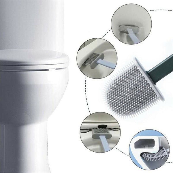 Revolutionary Soft Silicone Flex Toilet Brush With Holder Cleaning Brush Set - Lets Party