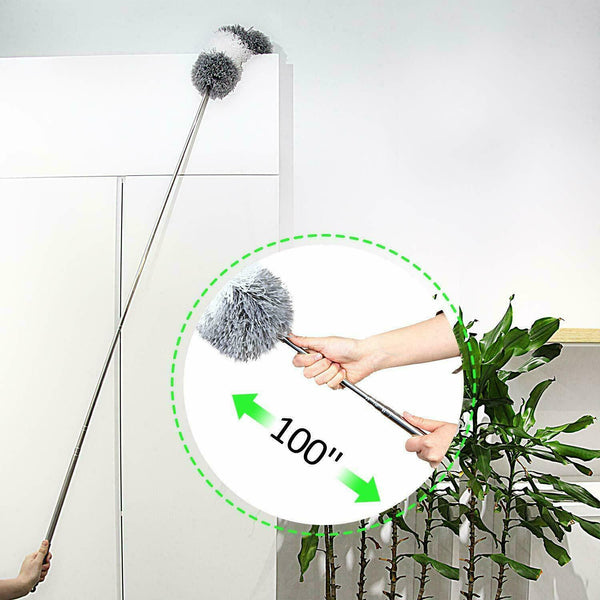 Bendable Head BOOMJOY L7P Microfiber Telescoping Duster Stainless Steel Pole - Lets Party