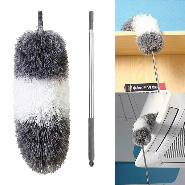 Bendable Head BOOMJOY L7P Microfiber Telescoping Duster Stainless Steel Pole - Lets Party