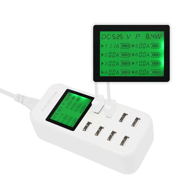 8 Port Smart USB Fast Charging Station Wall Charger for iPhone iPad Samsung  - Lets Party