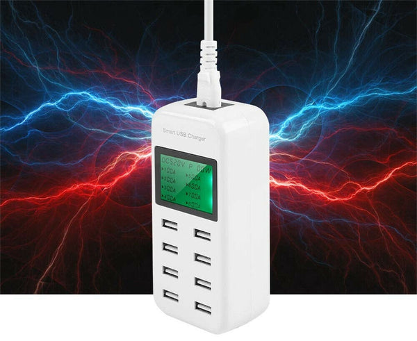 8 Port Smart USB Fast Charging Station Wall Charger for iPhone iPad Samsung  - Lets Party