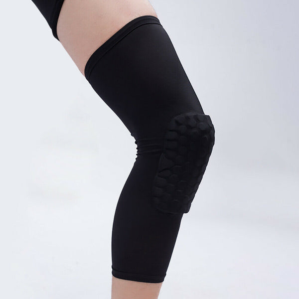 Leg Long Sleeve Protector Support Brace Honeycomb Pad Basketball Knee Crashproof - Lets Party