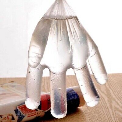 100PCS Disposable Plastic Gloves Transparent Food Handling Hygienic Catering - Lets Party