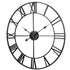 60/80cm Large Wall Clock Roman Numerals Giant Round Face Black Outdoor Garden - Lets Party