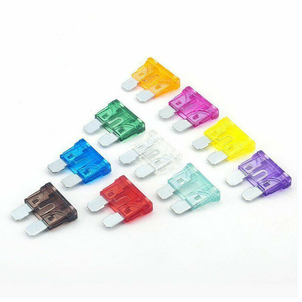 100 Standard Blade Auto Car Assorted Fuse Assortment Kits Sets 2A-35A With Box - Lets Party