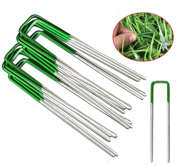 Primeturf Synthetic Artificial Grass Pins Fake Lawn Turf Weedmat U Pegs Plants - Lets Party