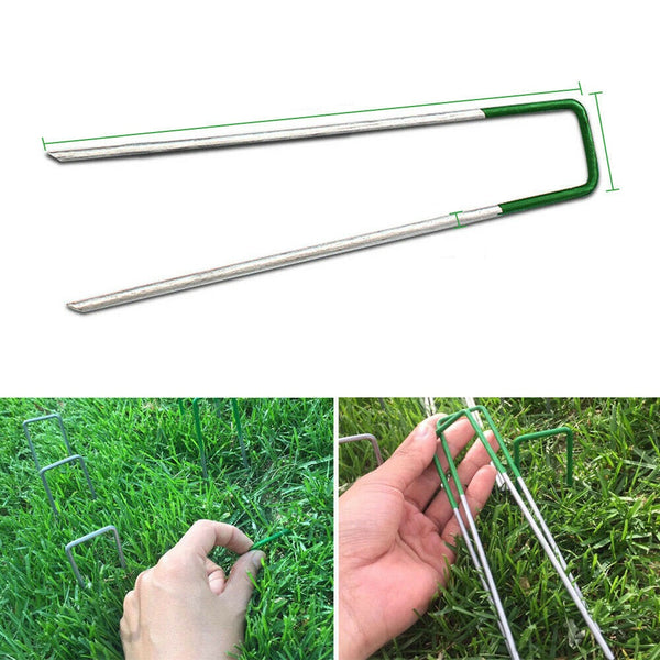 Primeturf Synthetic Artificial Grass Pins Fake Lawn Turf Weedmat U Pegs Plants - Lets Party