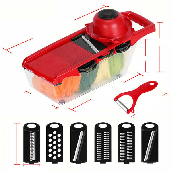 Kitchen Vegetable Slicer Cutter Mandoline Veg Peeler Carrot Onion Cheese Grater - Lets Party