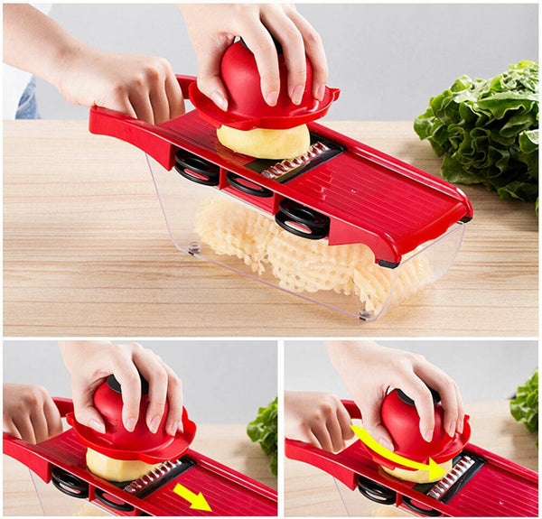 Kitchen Vegetable Slicer Cutter Mandoline Veg Peeler Carrot Onion Cheese Grater - Lets Party