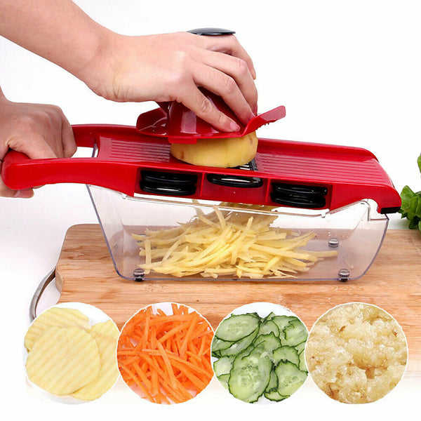 Kitchen Vegetable Slicer Cutter Mandoline Veg Peeler Carrot Onion Cheese Grater - Lets Party