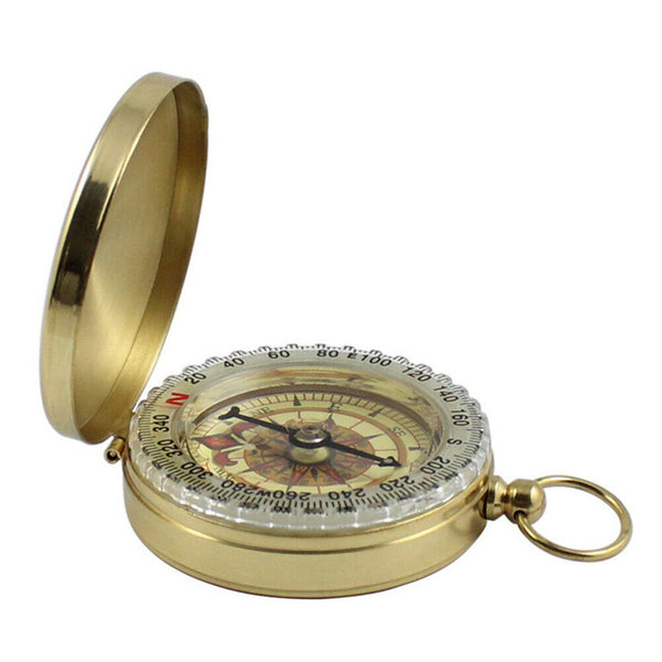 Classic Portable Brass Compass Camping Survival Outdoor Hiking Watch Map - Lets Party