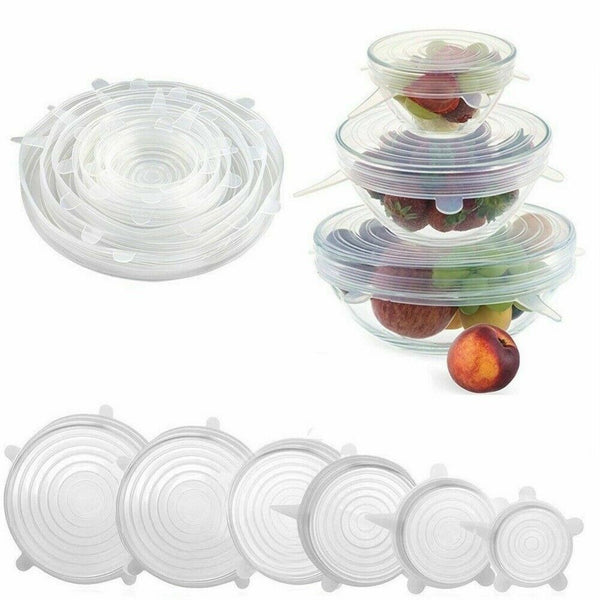 Stretch Reusable Silicone Bowl Wraps Food Saver Cover Seal Insta Pop it - Lets Party