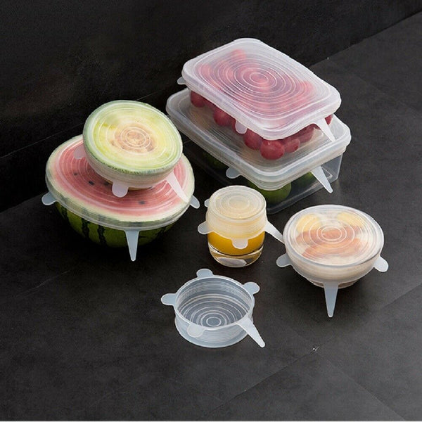 Stretch Reusable Silicone Bowl Wraps Food Saver Cover Seal Insta Pop it - Lets Party