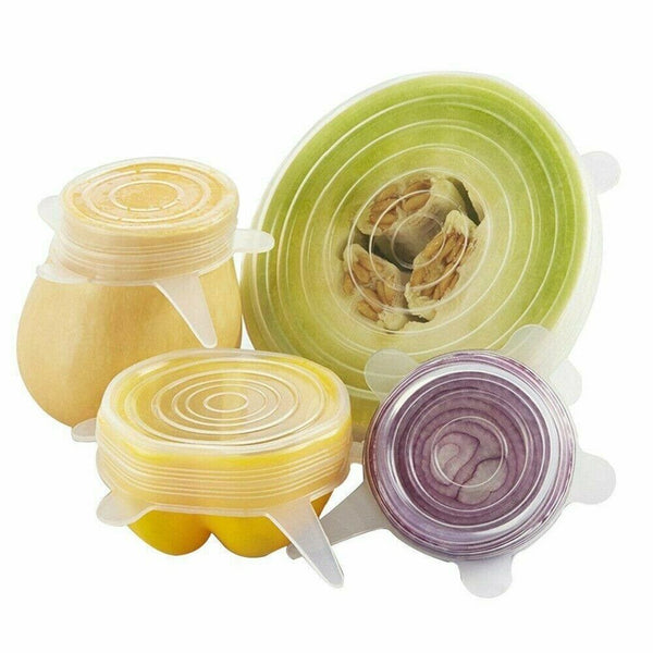 Stretch Reusable Silicone Bowl Wraps Food Saver Cover Seal Insta Pop it - Lets Party