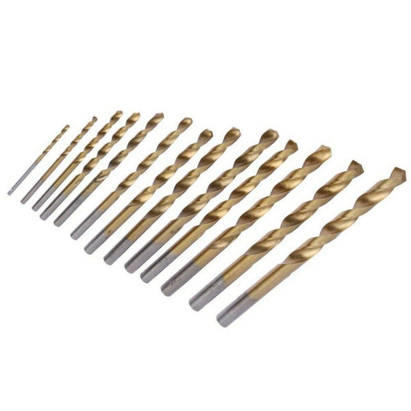 13pcs Titanium Twist Drill Bits HSS 1.5/2/2.5/3./3.2/3.5/4/4.5/4.8/5/5.5/6/6.5mm - Lets Party