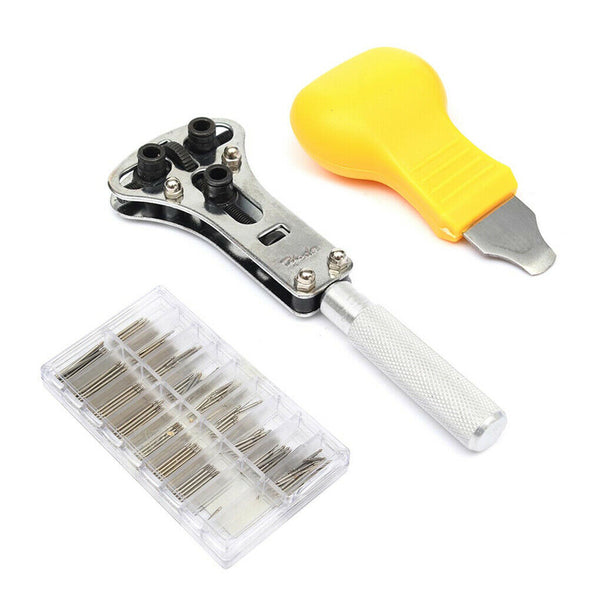 380Pcs Watch Repair Tool Kit Watchmaker Back Case Opener Remover Spring Pin Bars - Lets Party