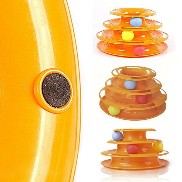 3 Layer Funny Cat Toy Plastic Tower Interactive Track Ball Playing Game AU - Lets Party