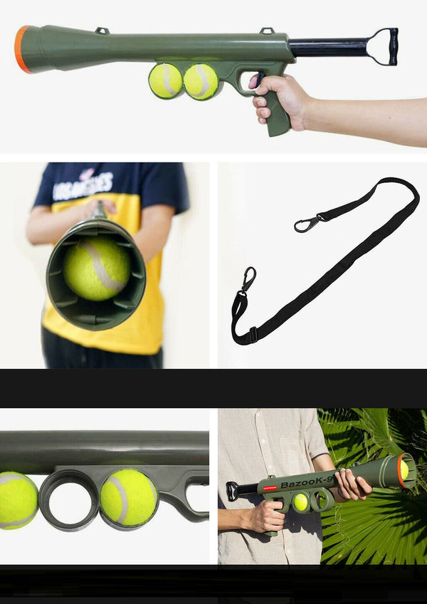 Dog Tennis Ball Gun Launcher Pet Play Outdoor Toy Fetch Throw Interactive Toy - Lets Party