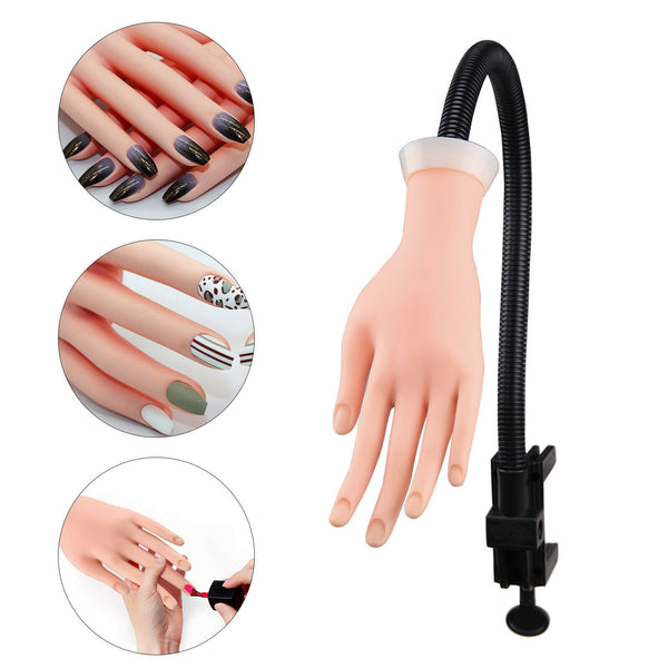 Flexible Nail Art Practice Training Model Trainer Hand Refit Replace Tip - Lets Party