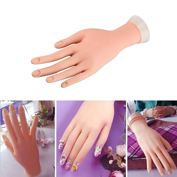 Flexible Nail Art Practice Training Model Trainer Hand Refit Replace Tip - Lets Party