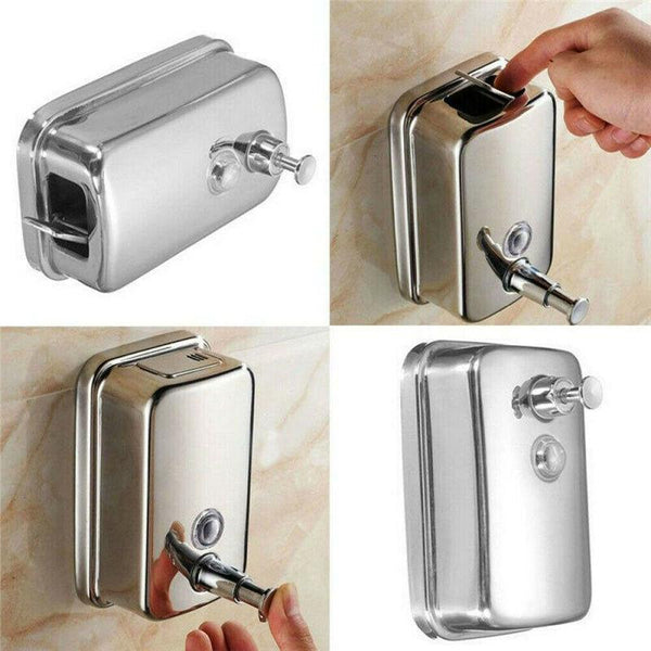 Soap Dispenser Stainless Steel Commercial Grade Wall Mounted Lotion 800ML - Lets Party