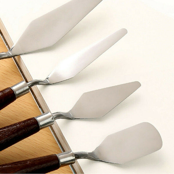 5Pcs Stainless Steel Artist Oil Painting Palette Knife Spatula Paint Tools Set - Lets Party