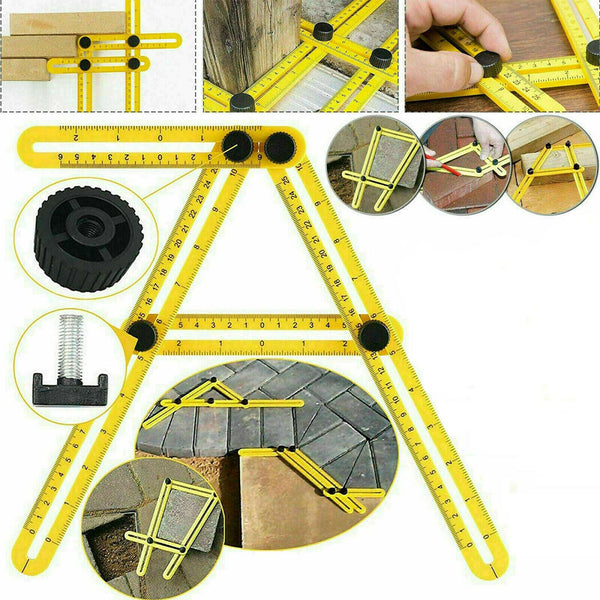 Multi-Angle Ruler Template Tool for Tile & Flooring Measuring 7 Ways - Lets Party
