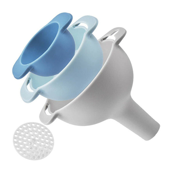 4 in 1 Multi-function Funnel Wide Mouth Plastic Funnel Filter Oil Pour Tool - Lets Party