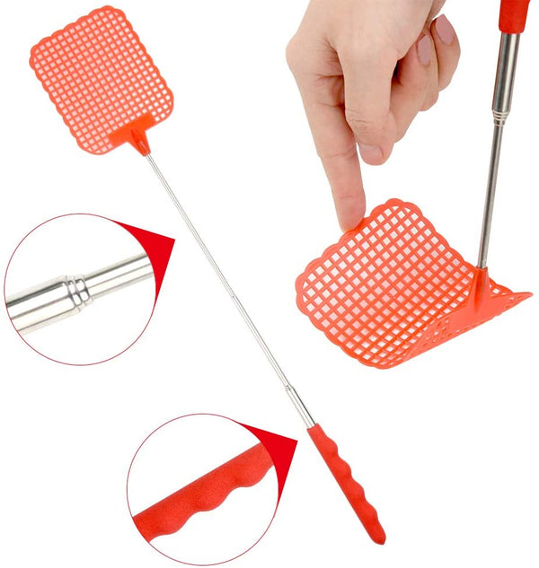 Extendable Telescopic Fly Swatter Swat Handle Extends to 72 cm Insect Mosquito - Lets Party